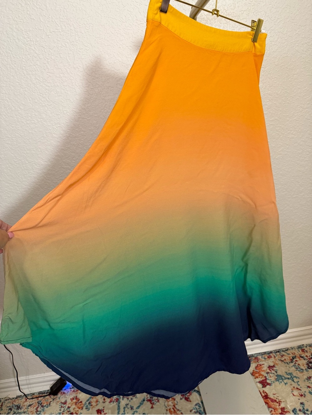 FARM Rio Sunset Ombre Maxi Skirt - Yellow, Green, Blue